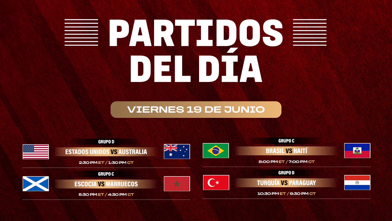 Cobertura radial del Mundial 2026: partidos del viernes 19 de junio
