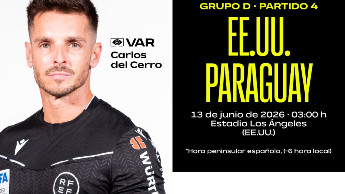 Del Cerro Grande arbitrará el VAR en Estados Unidos vs Paraguay