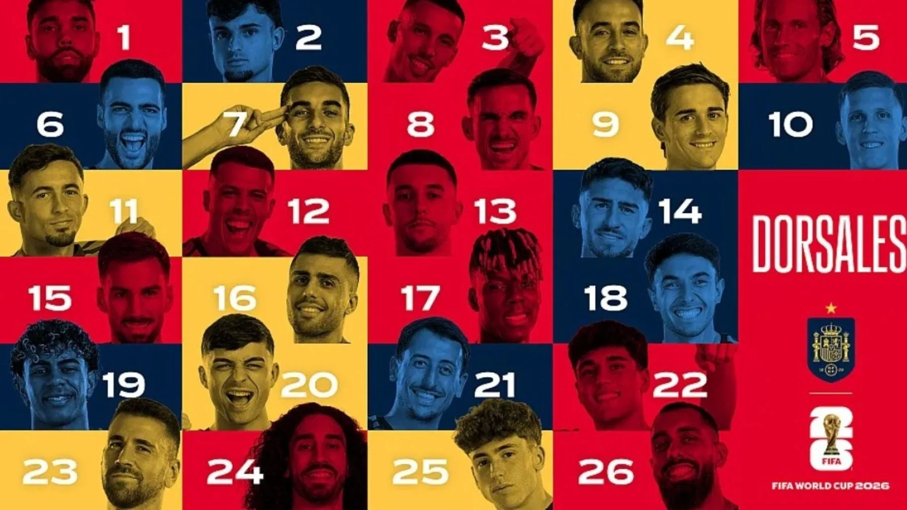 España en el Mundial 2026: dorsales y nómina del equipo de Luis de la Fuente