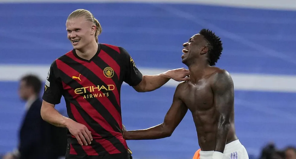 Haaland y Vinicius Jr. se ríen del viral de 'Las rubias' antes del Brasil-Noruega