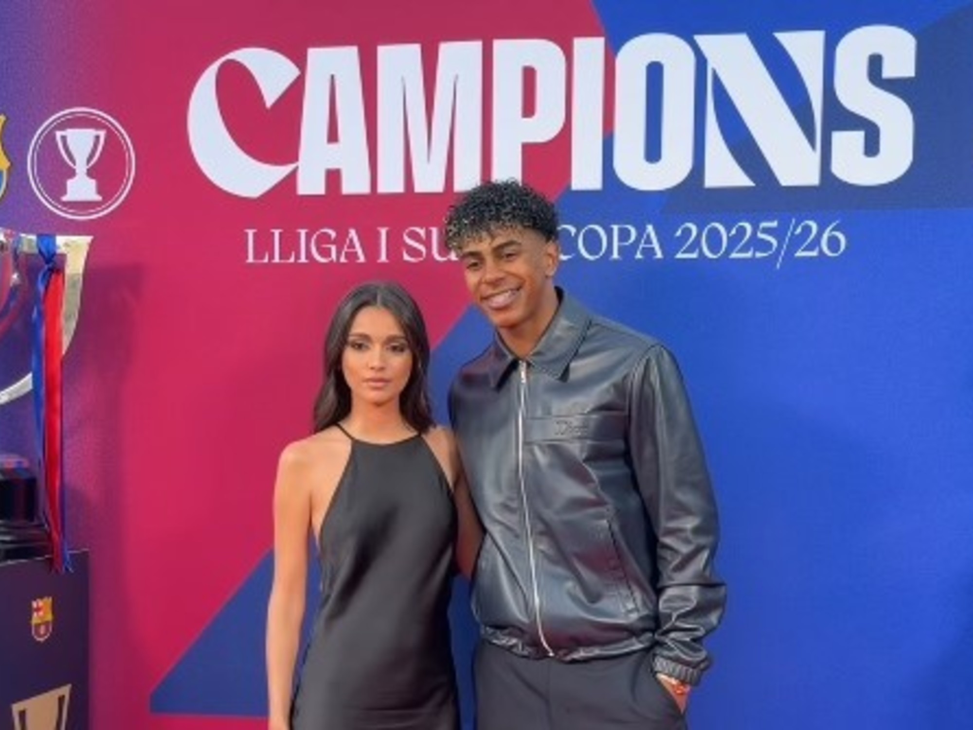 Lamine Yamal y su novia en la final del Mundial 2026
