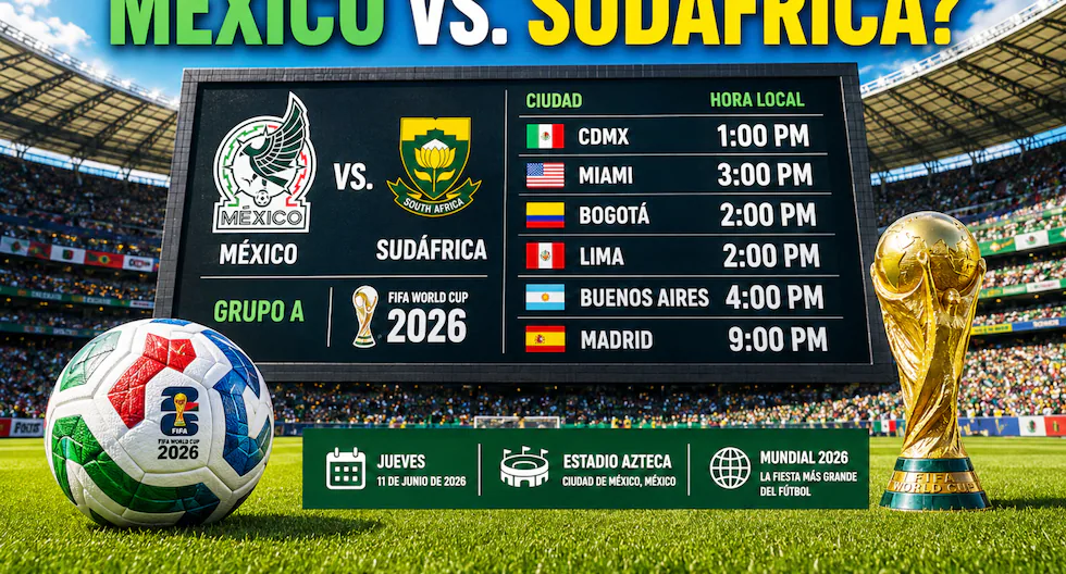 México vs. Sudáfrica en vivo: horarios para ver el partido inaugural del Mundial 2026